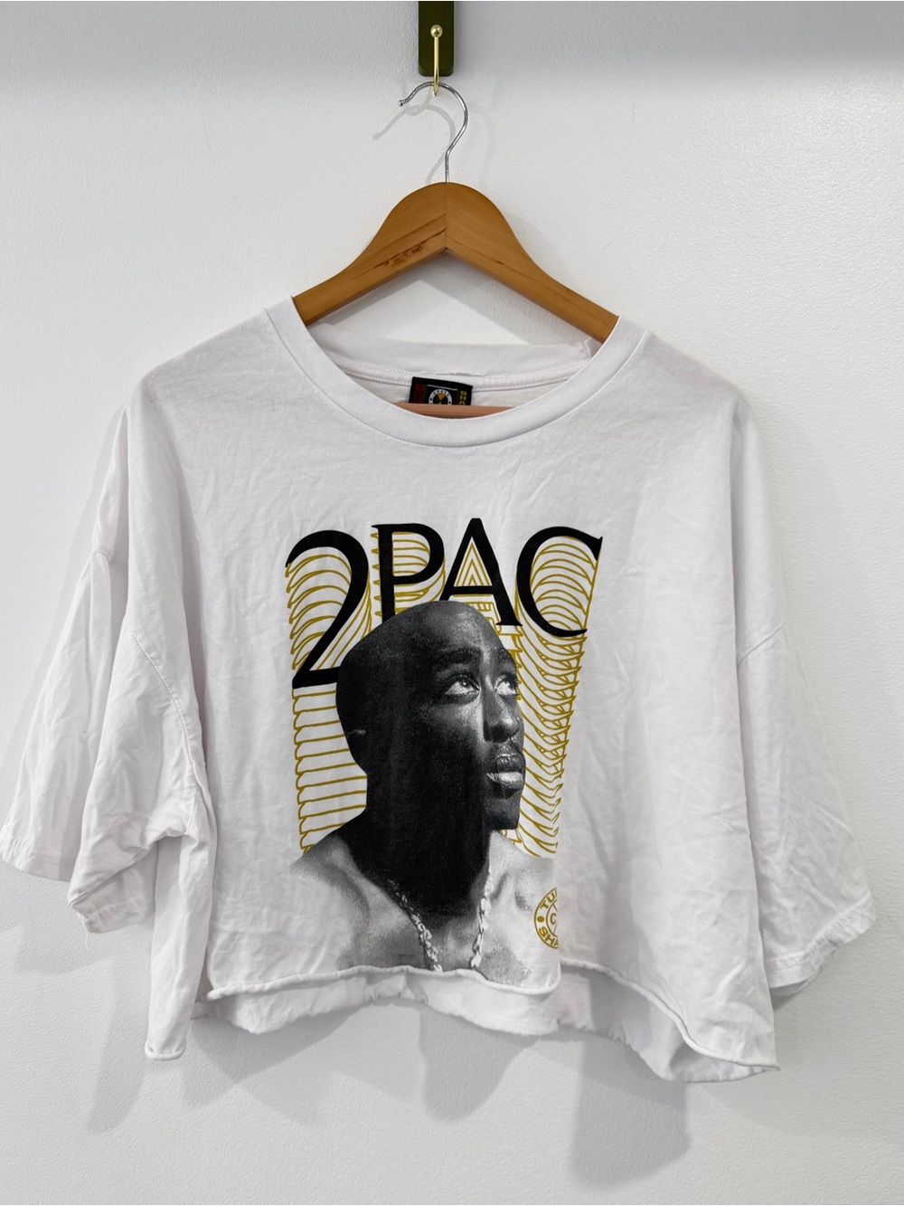 Cross Colours Tupac Shakur 3X Crop Top Pullover Cotton Short Sleeve T-shirt
